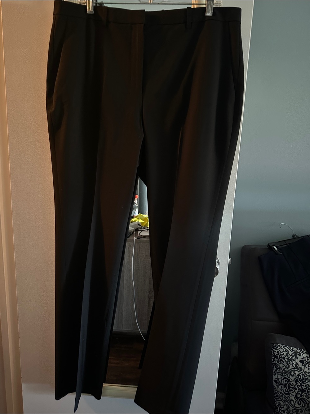 Theory Black Boot-Cut Dress Pants